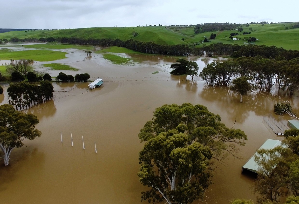 Flooded land